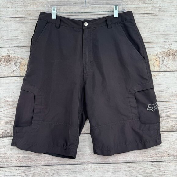 Fox Racing Cargo Shorts Men's Size 30 Black Cycling Mountain Biking - Picture 1 of 11